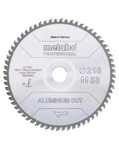 Metabo List kružne testere za aluminijum professional HVCT 216x30 58 zuba
