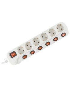 Razvodnik sa 6 mesta 3m 1.5mm2 + prekidači NVK06K-3/WH/1,5