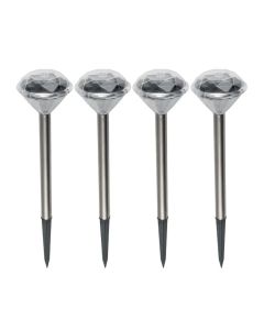 Set metalnih solarnih baštenskih lampi kristal 4 kom. HOME